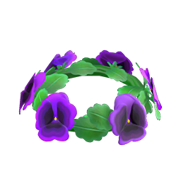 Purple pansy crown