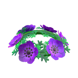 Purple windflower crown