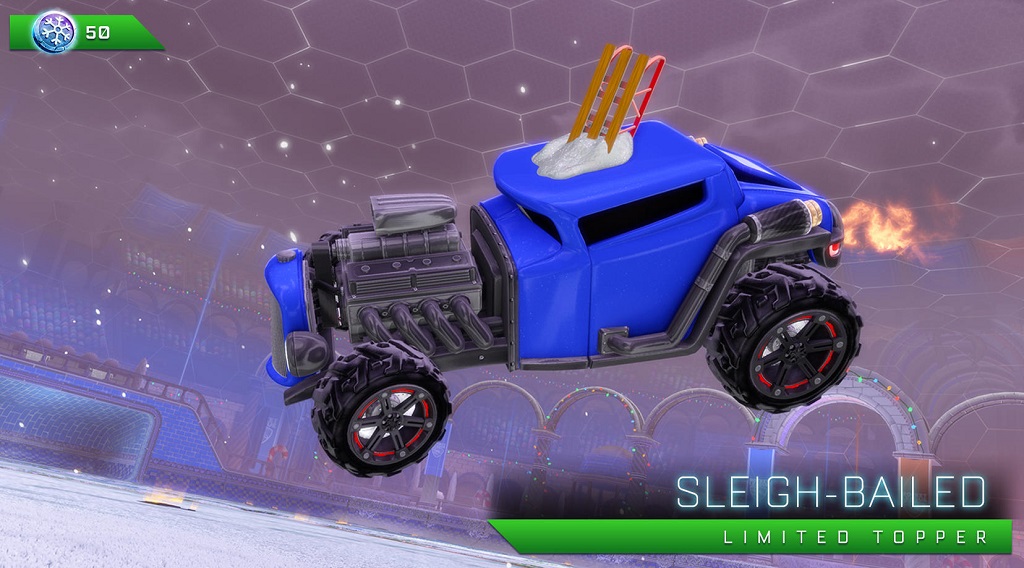 rocket league frosty fest 2018 - sleigh-bailed (limited topper)