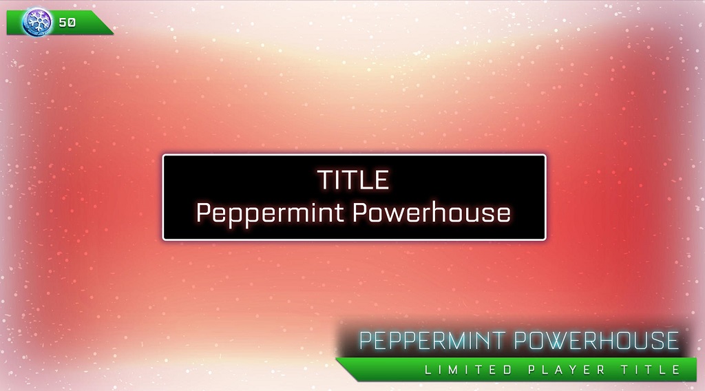 rocket league frosty fest 2018 - peppermint powerhouse (limited player title)