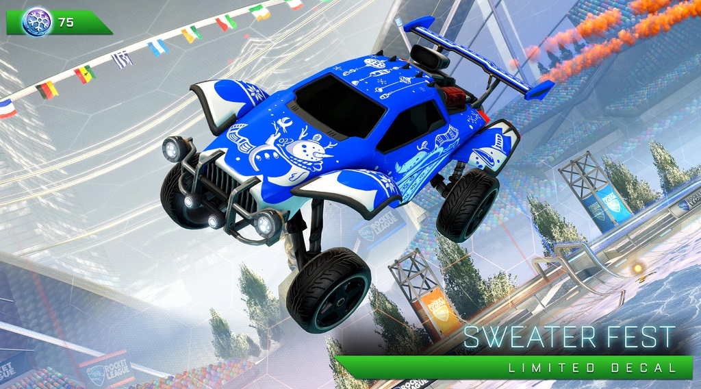 rocket league frosty fest 2018 - sweater fest (limited decal)