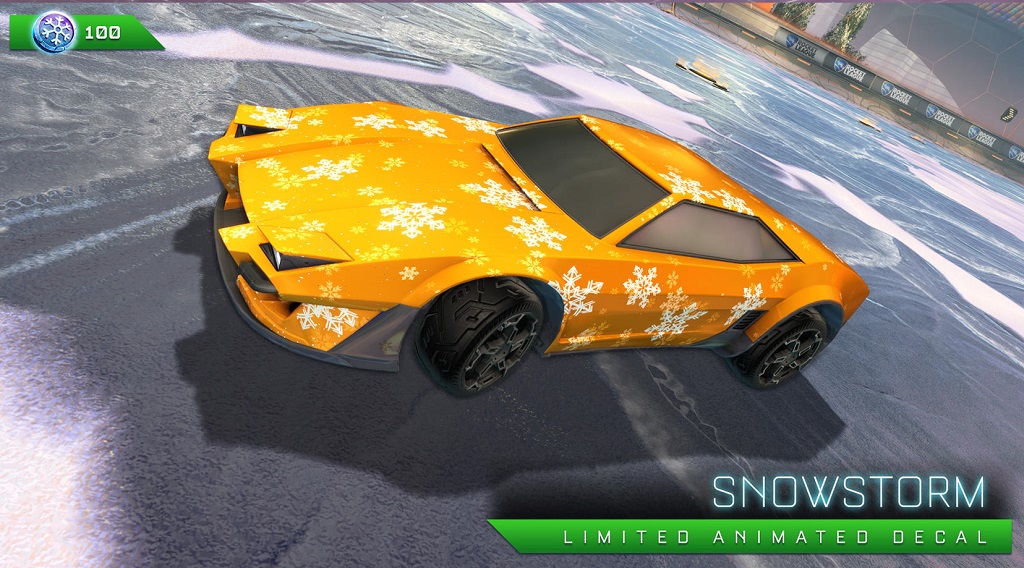 rocket league frosty fest 2018 - snowstorm (limited animated decal)