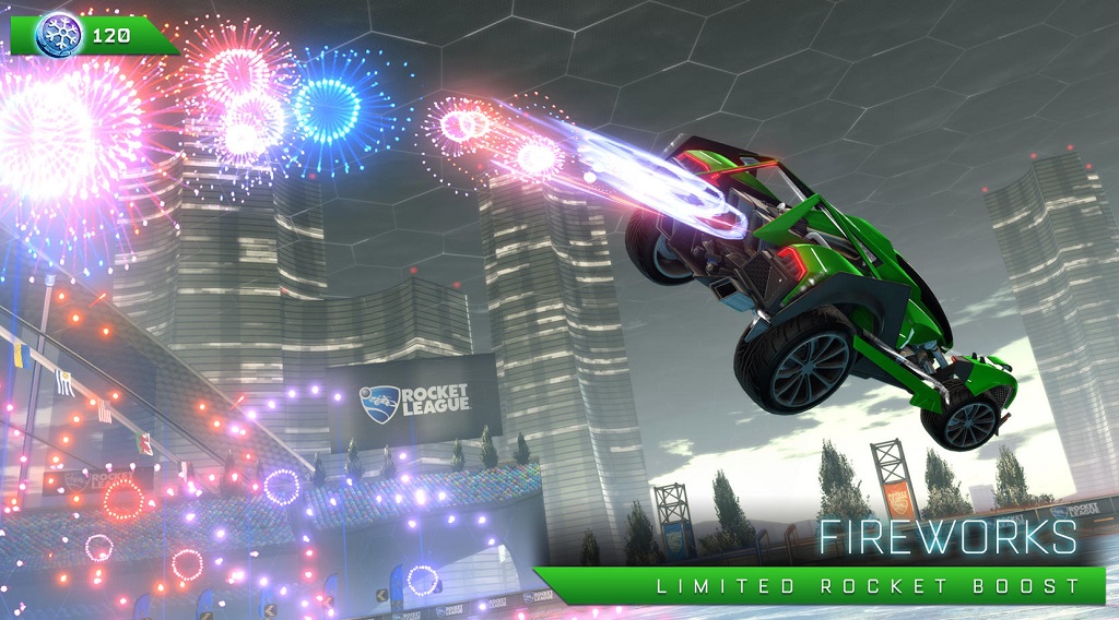 rocket league frosty fest 2018 - fireworks (limited rocket boost)