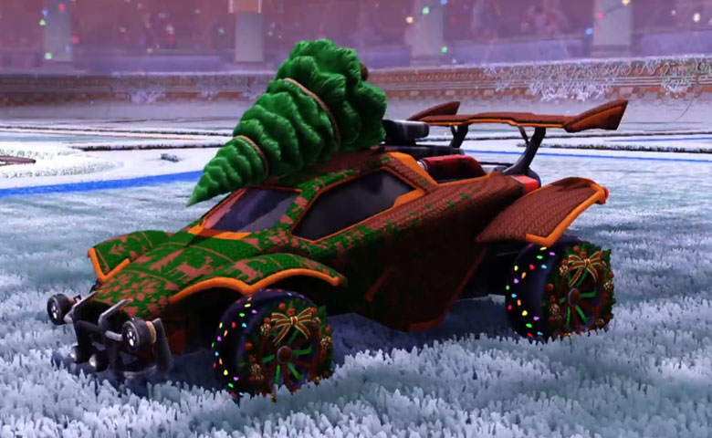 Rocket league Octane  Burnt Sienna design with Christmas Wreath,Cold Sweater,Fallen tree