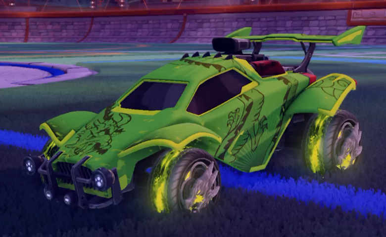 Rocket league Octane Lime design with Draco,Dragon Lord