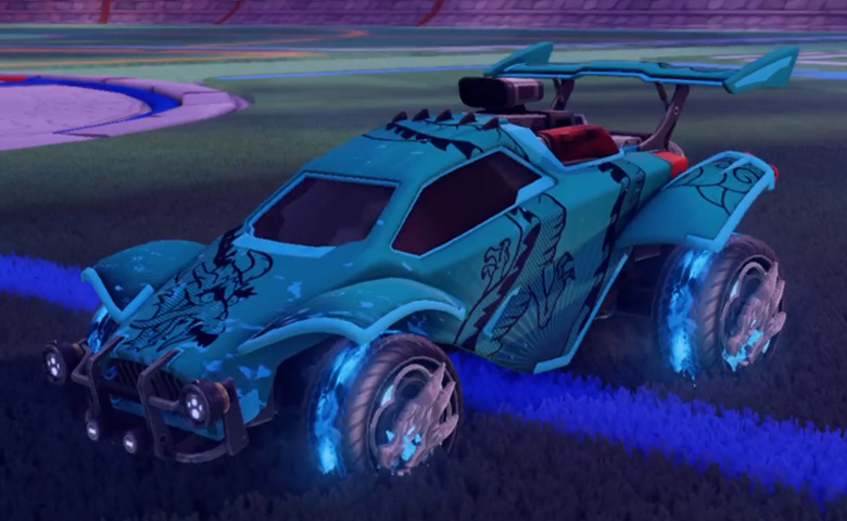 Rocket league Octane Sky Blue design with Draco,Dragon Lord