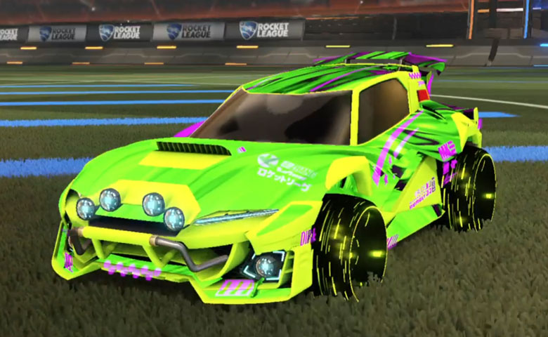 Rocket league Mudcat GXT Lime design with Blade Wave,Tidal Stream