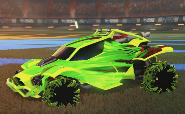 Rocket league Twinzer Lime design with Creeper,Tidal Stream