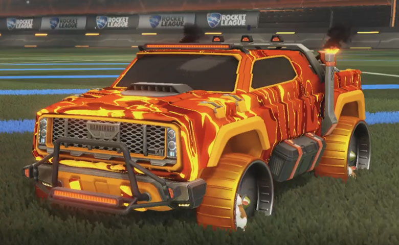 Rocket league Harbinger GXT Orange design with Hamster,Liquid Camo