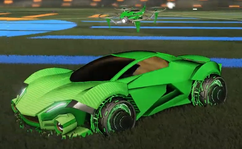 Rocket league Werewolf Forest Green design with Capacitor IV,Future Shock,Drone III