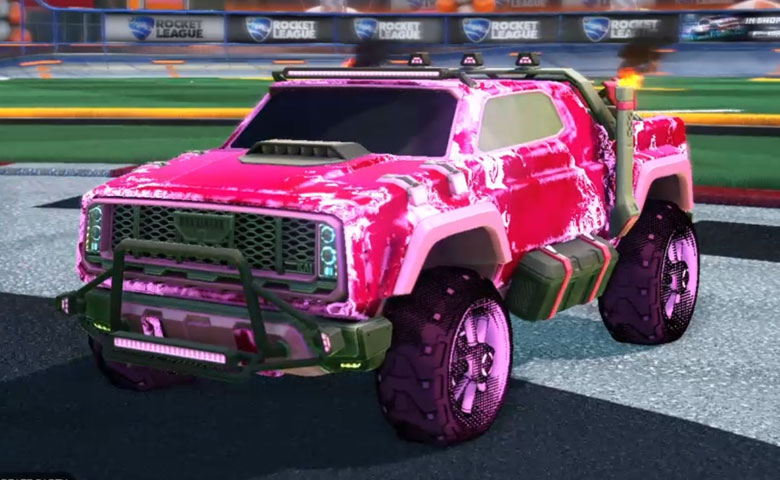 Rocket league Harbinger GXT Pink design with Traction: Hatch,Fire God