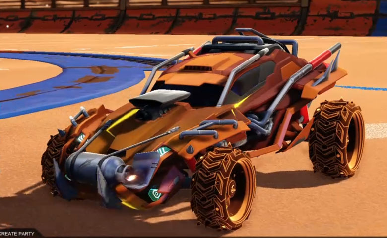 Rocket league Outlaw GXT Burnt Sienna design with Ruinator: Inverted,Mainframe