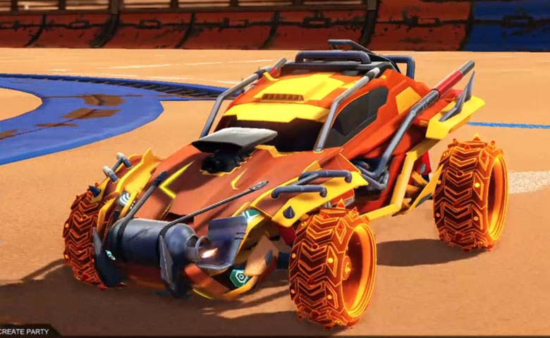 Rocket league Outlaw GXT Orange design with Ruinator: Inverted,Mainframe