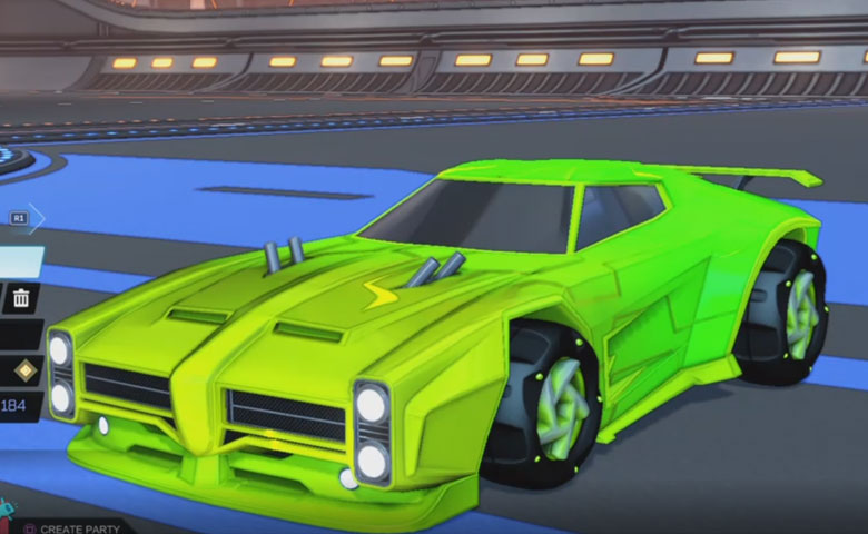 Rocket league Dominus Lime design with Twirlwind,Mainframe